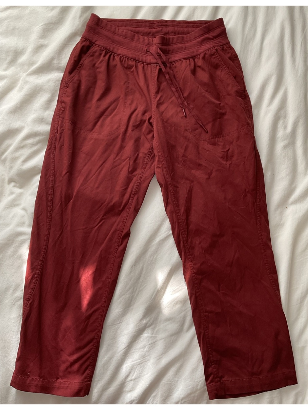 Ladies The North Face Casual Drawstring Pants in Deep Red